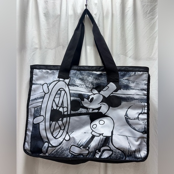 Disney Handbags - Disney Mickey Mouse Steamboat Willie Black and White Tote Bag